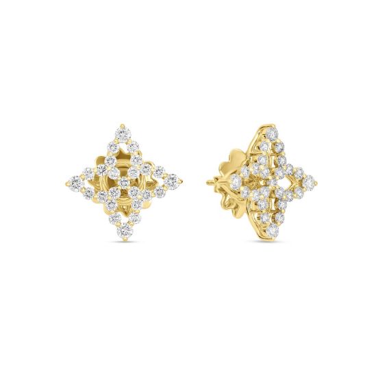 Kolczyki Roberto Coin Diamond Princess żółte złoto diamenty
