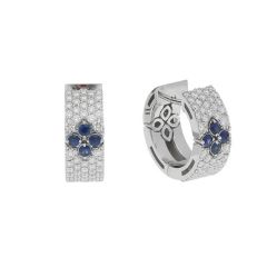 Kolczyki Roberto Coin Love in Verona białe złoto diamenty Szafir
