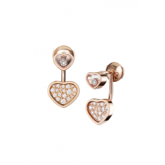 Kolczyki Chopard Happy Hearts różowe złoto diamenty