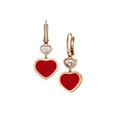 Kolczyki Chopard Happy Hearts różowe złoto diamenty
