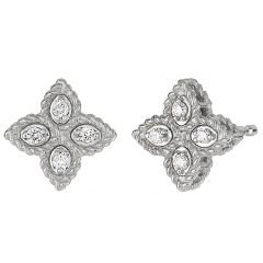 Kolczyki Roberto Coin Princess Flower białe złoto