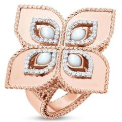 Pierścionek Roberto Coin Princess Flower, różowe złoto, rozmiar 14