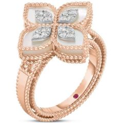Pierścionek Roberto Coin Princess Flower, różowe złoto, rozmiar 13