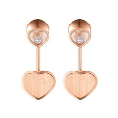 Kolczyki Chopard x 007 Happy Hearts Golden Hearts różowe złoto