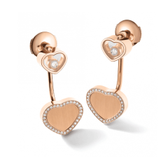 Kolczyki Chopard x 007 Happy Hearts Golden Hearts różowe złoto