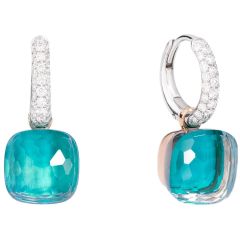 Kolczyki Pomellato nudo białe złoto diamenty Topaz