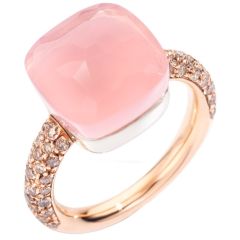 Pierścionek Pomellato Nudo różowe złoto Kwarc rozmiar 17