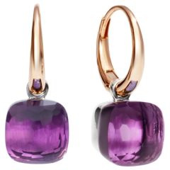 Kolczyki Pomellato Nudo różowe złoto Ametyst