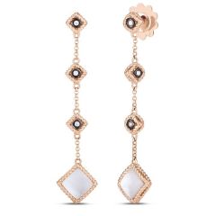 Kolczyki Roberto Coin Palazzo Ducale różowe złoto diamenty i masa perłowa