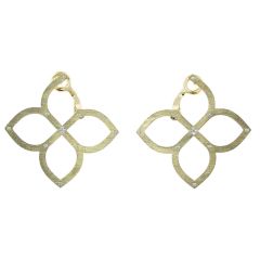 Kolczyki Roberto Coin Princess Flower żółte złoto diamenty