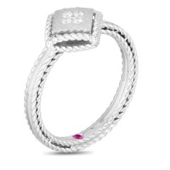 Pierścionek Roberto Coin Palazzo Ducale białe złoto diamenty rozmiar 13