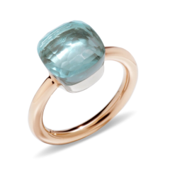 Pierścionek Pomellato Nudo różowe złoto Blue Topaz rozmiar 16