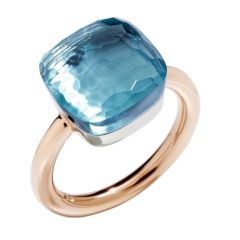 Pierścionek Pomellato Nudo różowe złoto Blue Topaz rozmiar 12