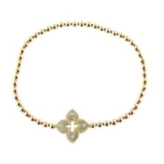 Bransoletka Roberto Coin Venetian Princess żółte złoto diamenty 15 cm