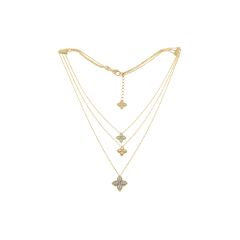 Naszyjnik Roberto Coin Princess Flower żółte złoto diamenty 38 cm