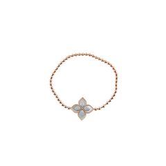 Bransoletka Roberto Coin Princess Flower różowe złoto diamenty 16 cm