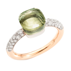 Pierścionek Pomellato Nudo różowe złoto Prasolit diamenty rozmiar 13