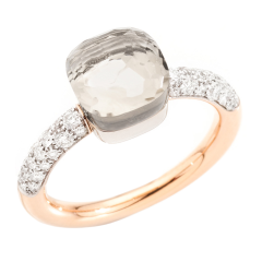 Pierścionek Pomellato Nudo różowe złoto Topaz diamenty rozmiar 14