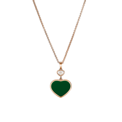 Naszyjnik Chopard Happy Hearts różowe złoto diament 42 cm