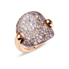 Pierścionek Pomellato Sabbia różowe złoto diamenty rozmiar 12