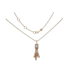 Naszyjnik Roberto Coin Art Deco różowe złoto diamenty Masa perłowa 46 cm