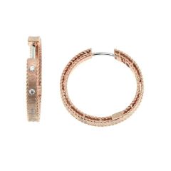 Kolczyki Roberto Coin Princess różowe złoto diamenty