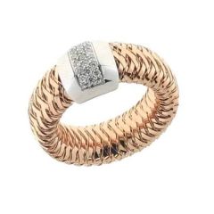 Pierścionek Roberto Coin Primavera różowe złoto diamenty rozmiar 15