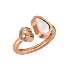 Pierścionek Chopard Happy Hearts różowe złoto diament Masa perłowa rozmiar 18