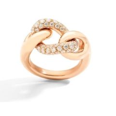 Pierścionek Pomellato Catene różowe złoto diamenty rozmiar 14