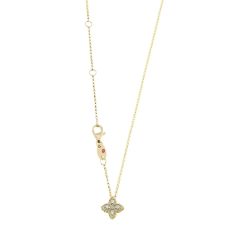 Naszyjnik Roberto Coin Princess Flower żółte złoto diamenty 45 cm