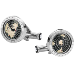 Spinki do mankietów Montblanc 1858 Geosphere Black