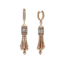 Kolczyki Roberto Coin Art Deco różowe złoto diamenty