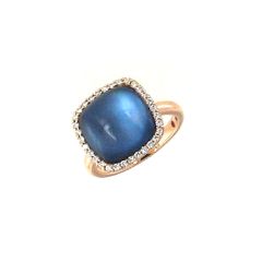 Pierścionek Roberto Coin Cocktail różowe złoto diamenty Ametyst rozmiar 14