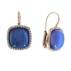 Kolczyki Roberto Coin Cocktail różowe złoto diamenty Ametyst