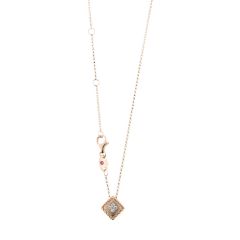 Naszyjnik Roberto Coin Palazzo Ducale różowe złoto diamenty 45 cm