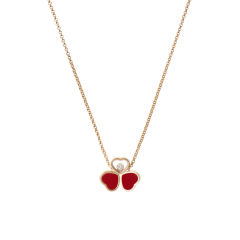 Naszyjnik Chopard Happy Hearts różowe złoto diamenty 42 cm