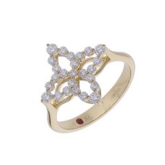 Pierścionek Roberto Coin Diamond Princess żółte złoto diamenty rozmiar 12