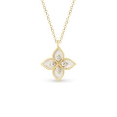 Naszyjnik Roberto Coin Carousel żółte złoto diamenty masa perłowa 40-45 cm