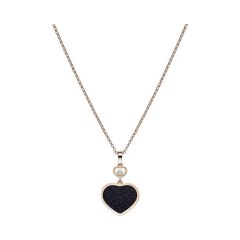 Naszyjnik Chopard Happy Hearts różowe złoto diament Awenturyn 45cm