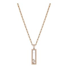 Naszyjnik Chopard Happy Diamonds różowe złoto diamenty 70 cm