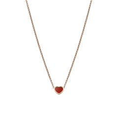 Naszyjnik Chopard My Happy Hearts różowe złoto Karneol 41cm