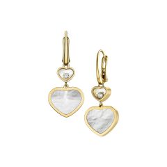 Kolczyki Chopard Happy Hearts żółte złoto diamenty Masa perłowa