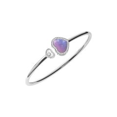 Bransoletka Chopard Happy Hearts białe złoto diamenty masa perłowa 17 cm