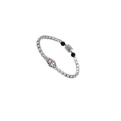 Bransoletka Montblanc Rouge Et Noir Silver Snake Onyx 19,7 cm