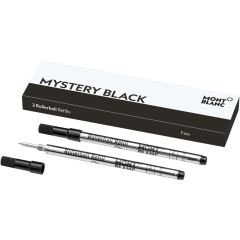 Wkłady do pióra kulkowego Montblanc czarne (Mystery Black) 2 szt. F (Fine)