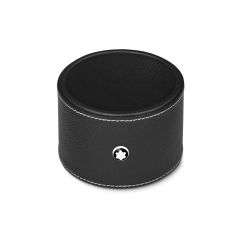 Okrągła taca na biurko Montblanc z czarnej skóry (medium)