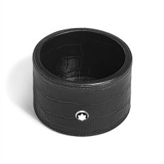 Okrągła taca na biurko Montblanc skóra Croco black (medium)