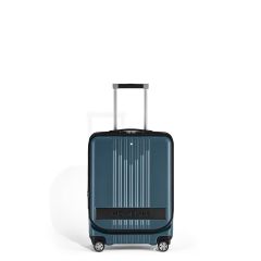 Walizka kabinowa na kółkach Montblanc #MY4810 z przednią kieszenią avio blue