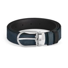 Pasek do spodni Montblanc dwustronny z klamrą w kształcie podkowy velvet blue/black 30 mm