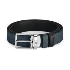 Pasek do spodni Montblanc dwustronny z klasyczną klamrą Blue/Black 30 mm